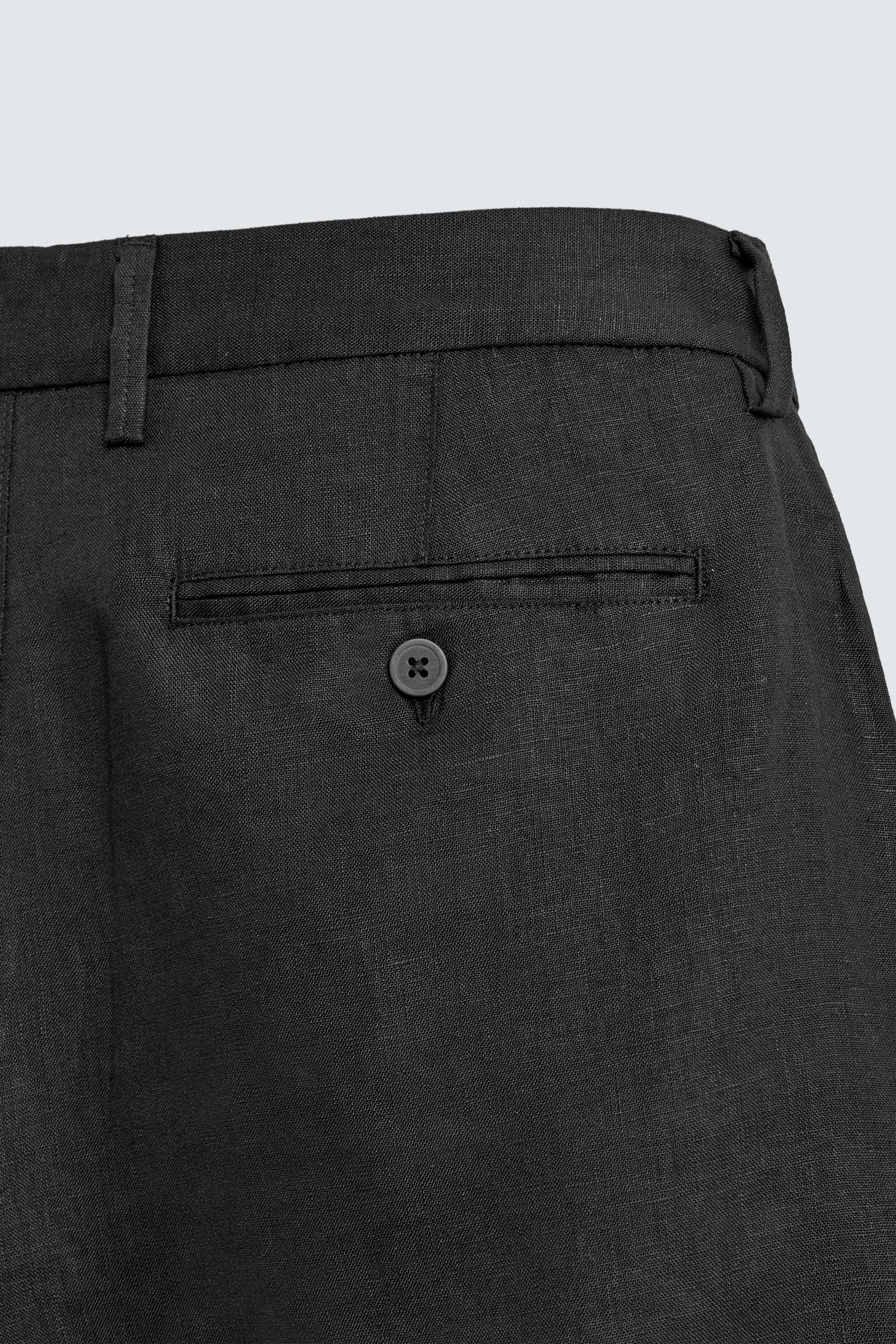 REGULAR FIT 100% LINEN SHORTS